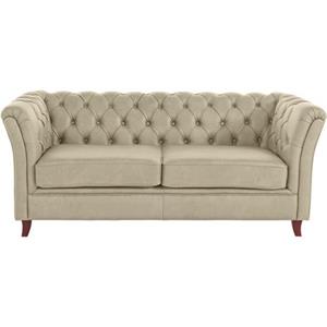 Home affaire 3-zitsbank Reims met echte chesterfield-capitonnage, uitstekende verwerking, fluwelige look met changerende look