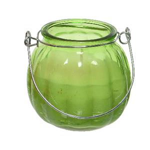 Decoris Citronella kaars - glas - groen - anti muggen - 15 branduren - D8 x H8 cm -