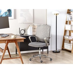 beliani Bürostuhl Grau aus Stoff Höhenverstellbar Drehbar auf Rollen Bequemer Drehstuhl Modernes Design für Büro Home Office