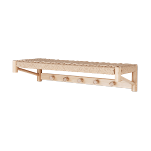 Artichok Loek houten kapstok met geweven plank - 78 x 31 cm