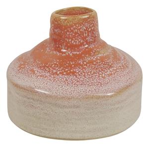 Zeitzone Blumenvase Keramik Orange Handgefertigt Flaschenform Mediterran Vintage 13cm