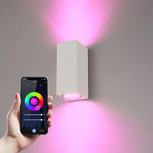 Hofronic  Selma WiFi & Bluetooth dimmbare LED-Wandleuchte - Amazon Alexa und Google Home Up & Down Licht - IP65 - Inkl. 2x RGBW GU10 Spots - Weiß