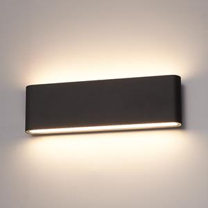 Hofronic  Dallas XL dimmbare LED-Wandleuchte - 3000K warmweiß - 24 Watt - Up & Down Licht - IP54 für innen und außen - Doppelseitige Wandleuchte - Schwarz