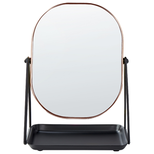 Beliani - Tischspiegel Schminkspiegel dekorativer Spiegel, doppelseitiger Spiegel 20 x 22 Roségold Correze - Roségold