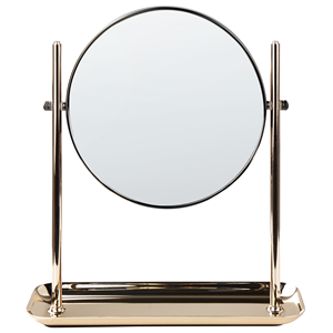 Beliani - Kosmetikspiegel Eisen gold/ schwarz ø 20 cm doppelseitig Ver