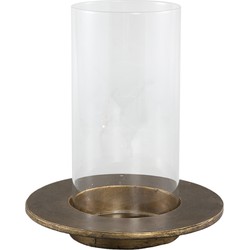 PTMD Collection PTMD Vinder Gold metal stormlight clear glass cilinder