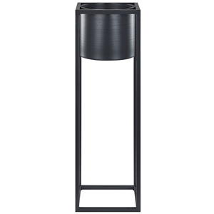 BELIANI Bloempot met standaard metaal zwart 15 x 15 x 50 cm IDRA