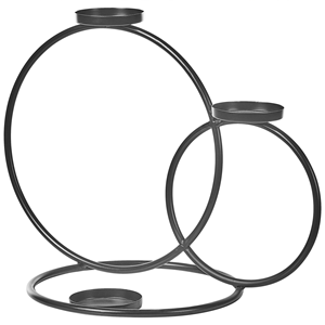 Beliani - Kerzenständer Schwarz Metall 3-flammig Kreisform Ringform Modern Design Handgefertigt Tischdeko Accessoire Dekoartikel Deko Haushalt &