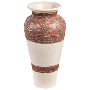 BELIANI Decoratieve vaas terracotta 60 cm wit/bruin SEPUTIH