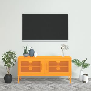 vidaXL Tv-meubel 105x35x50 cm staal mosterdgeel