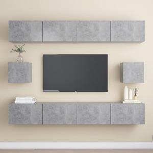 VIDAXL 6-tlg. Tv-schrank-set Betongrau Spanplatte