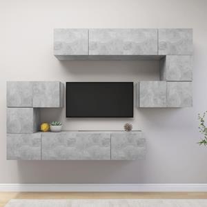 VIDAXL 8-tlg. Tv-schrank-set Betongrau Spanplatte