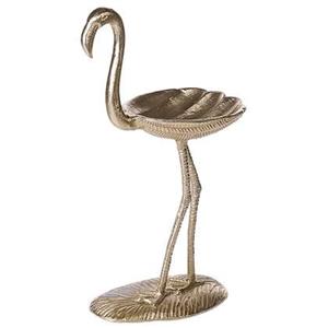 Beliani - Dekofigur Schale in Gold aus Aluminium Flamingo Form 57 cm Dekoration Dekoschale Wohnaccessoires - Gold