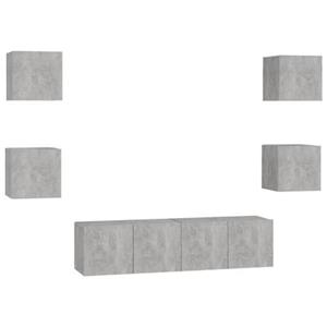 VIDAXL 6-tlg. Tv-schrank-set Betongrau Spanplatte