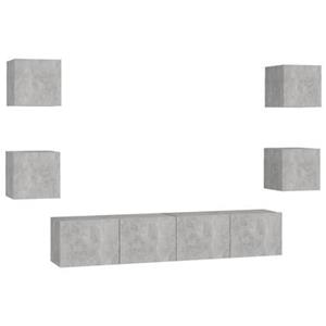 VIDAXL 6-tlg. Tv-schrank-set Betongrau Spanplatte