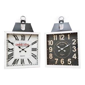 Wanduhr Dkd Home Decor Schwarz Weiß Eisen Holz Mdf (60 X 6 X 89 Cm) (2 Pcs)