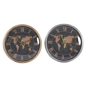 Wanduhr Dkd Home Decor Kristall Silberfarben Schwarz Golden Eisen Weltkarte (46