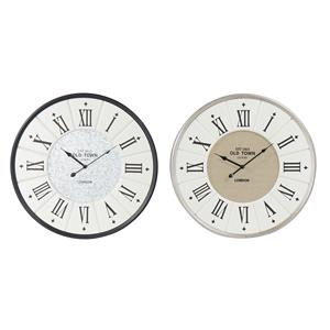 Wanduhr Dkd Home Decor Grau Beige Eisen Holz Mdf (2 Pcs) (60 X 5 X 60 Cm)