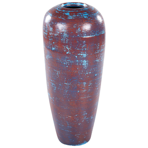 BELIANI Decoratieve vaas terracotta bruin/blauw 59 cm DOJRAN