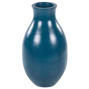 BELIANI Decoratieve vaas terracotta blauw 48 cm STAGIRA