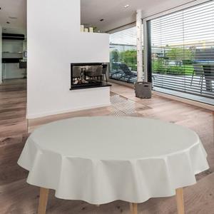 Laro Tischdecke Wachstuch-Tischdecken Hochglanz Weiß Rund 140cm