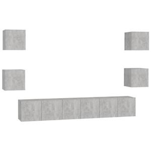 VIDAXL 7-tlg. Tv-schrank-set Betongrau Spanplatte