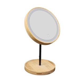 Orange85 Make-up Spiegel Led Touch Staand Rond Bamboo