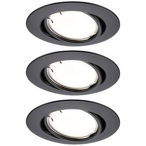 Paulmann 92465 LED-inbouwlamp Set van 3 stuks LED 14.7 W Zwart (mat)