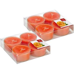 Trend Candles 8x Maxi Geurtheelichtjes Sinaasappel/oranje 8 Branduren - Geurkaarsen