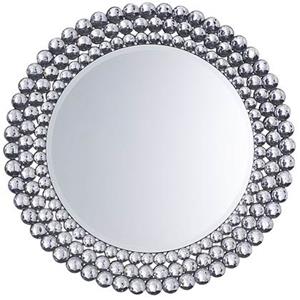 beliani Wandspiegel Silber mdf Glas Rund 70 cm Glamour - Silber