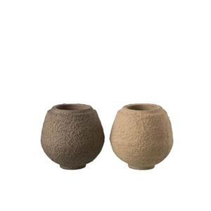 J-Line Bloempot Keramiek Taupe|Bruin Small Assortiment Van 2