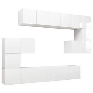 VIDAXL 10-tlg. Tv-schrank-set Hochglanz-weiß Spanplatte