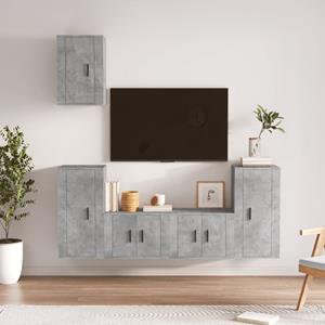 VIDAXL 5-tlg. Tv-schrank-set Betongrau Holzwerkstoff