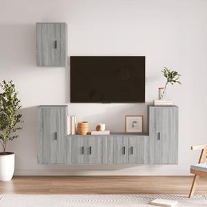 VIDAXL 5-tlg. Tv-schrank-set Grau Sonoma Holzwerkstoff