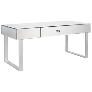 beliani Couchtisch Spiegeleffekt MDF-Platte mit Schublade silber Nesle - Silber