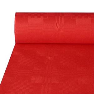 PAPSTAR Tischläufer Papiertischtuch mit Damastprägung 50 m x 1 m rot (1 Rolle pro Stück-tlg), 50 m x 1 m