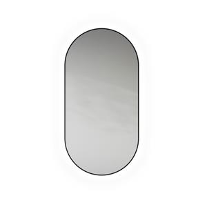 Looox Mirror collection spiegel - ovaal 50x100cm - ind.CCT verl. matt black SPBLOVCCT50100
