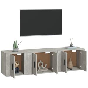 vidaxl 3-delige Tv-meubelset bewerkt hout betongrijs