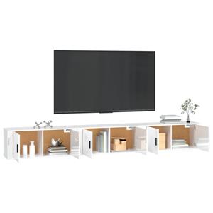 Vidaxl Tv-wandschränke 3 Stk. Hochglanz-weiß 100x34,5x40 Cm