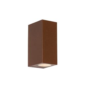 QAZQA Moderne buiten wandlamp roestbruin kunststof 2-lichts - Baleno