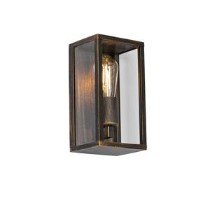 QAZQA Wandlamp buiten charlois - Goud|messing - Industrieel - L 14cm