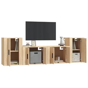 Vidaxl 4-tlg. Tv-schrank-set Sonoma-eiche Holzwerkstoff