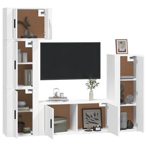 Vidaxl 5-tlg. Tv-schrank-set Weiß Holzwerkstoff