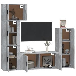 Vidaxl 5-tlg. Tv-schrank-set Betongrau Holzwerkstoff