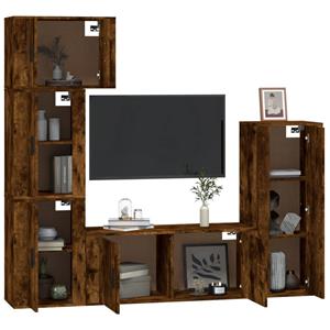 Vidaxl 5-tlg. Tv-schrank-set Räuchereiche Holzwerkstoff