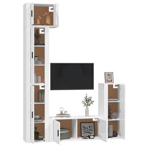 Vidaxl 5-tlg. Tv-schrank-set Hochglanz-weiß Holzwerkstoff