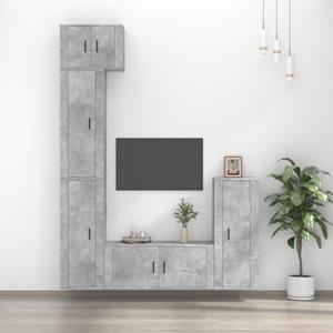 Vidaxl 5-tlg. Tv-schrank-set Betongrau Holzwerkstoff