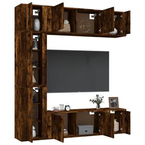 vidaXL TV-Schrank 7-tlg. TV-Schrank-Set Räuchereiche Holzwerkstoff (7-St)