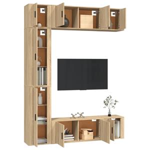 Vidaxl 7-tlg. Tv-schrank-set Sonoma-eiche Holzwerkstoff