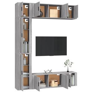 Vidaxl 7-tlg. Tv-schrank-set Grau Sonoma Holzwerkstoff